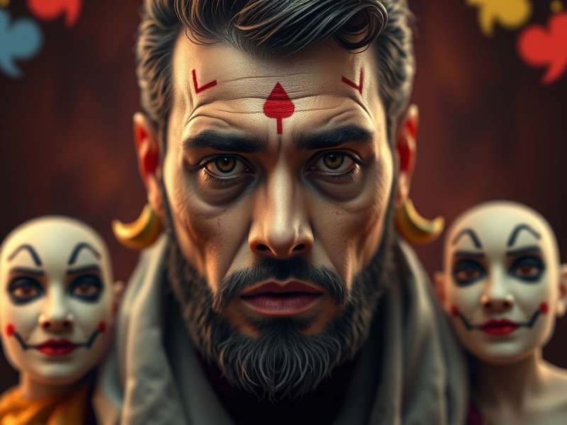 Poker chips and cards arranged around a screen showing Poker Face season 2 poster